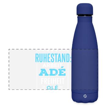 Ruhestand Arbeit ade Freiheit olé Rente Pension - Matte Panorama Isolierflasche 500 ml - Dunkelblau  - Vorne