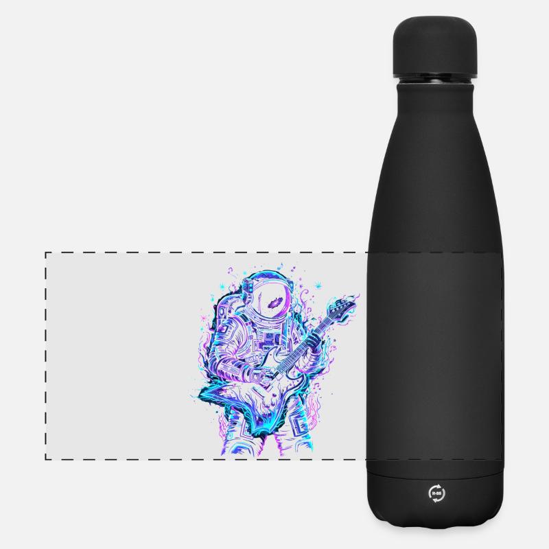 Astronaut Musician - Electric Guitar - Matte Panoramic Thermal Bottle 500 ml - black