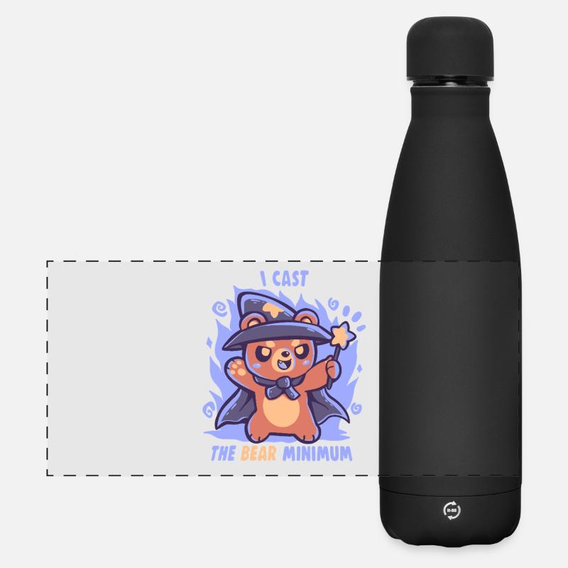 Le sort minimum de l’ours - Gourde isotherme panoramique mate 500 ml - noir