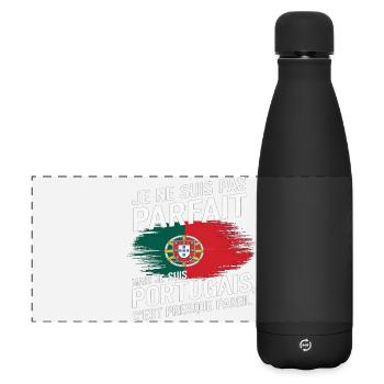 Je Ne Suis Pas Parfait Mais Portugais Humour - Gourde isotherme panoramique mate 500 ml - noir - Devant