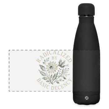Radicalized By Basic Decency Floral Design - Matte Panorama Isolierflasche 500 ml - Schwarz - Vorne
