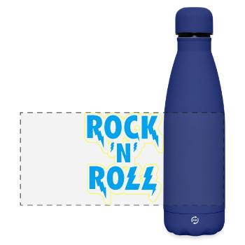 Rock 'N' Roll Typographic 3D Logo - Matte Panoramic Thermal Bottle 500 ml - dark blue  - Front