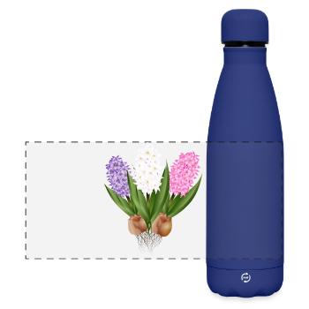 Jacinthes dessinées à la main - Gourde isotherme panoramique mate 500 ml - bleu foncé  - Devant