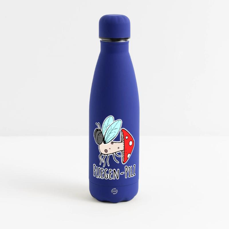 Fly agaric - half fly, half mushroom Matte Panoramic Thermal Bottle 500 ml