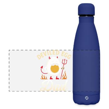 Teuflisches Ei Papa Thanskgiving Abendessen - Matte Panorama Isolierflasche 500 ml - Dunkelblau  - Vorne