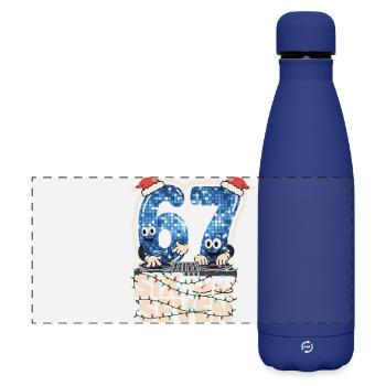 67 Six Seven 6-7 Italienisches meme Santa DJ - Matte Panorama Isolierflasche 500 ml - Dunkelblau  - Vorne