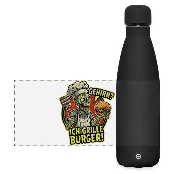 BrainChef Grille Burger - Matte Panoramic Thermal Bottle 500 ml - black - Front