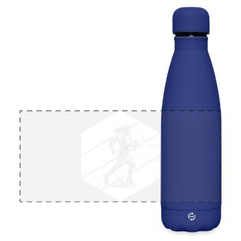Running Fokus pur - Matte Panorama Isolierflasche 500 ml - Dunkelblau  - Vorne