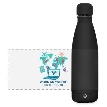 Télétravail - télétravailleur - Full Remote - Gourde isotherme panoramique mate 500 ml - noir - Devant