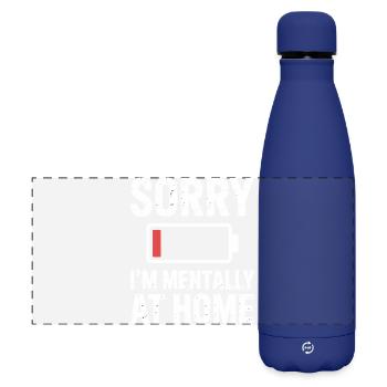 Low social battery of introverted lives - Matte Panoramic Thermal Bottle 500 ml - dark blue  - Front