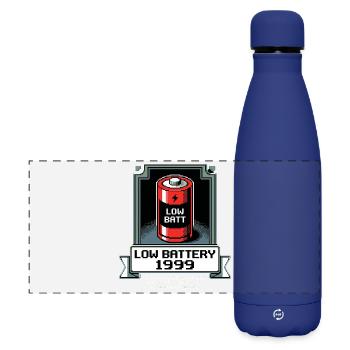 Low Battery Alte Zeiten - Matte Panorama Isolierflasche 500 ml - Dunkelblau  - Vorne
