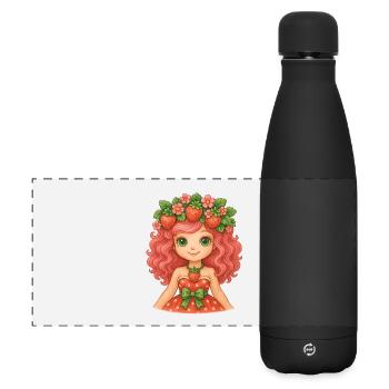 Le pouvoir de la fille aux fraises ! 🍓 - Gourde isotherme panoramique mate 500 ml - noir - Devant