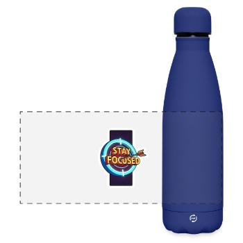 Restez concentrés Cible néon - Gourde isotherme panoramique mate 500 ml - bleu foncé  - Devant