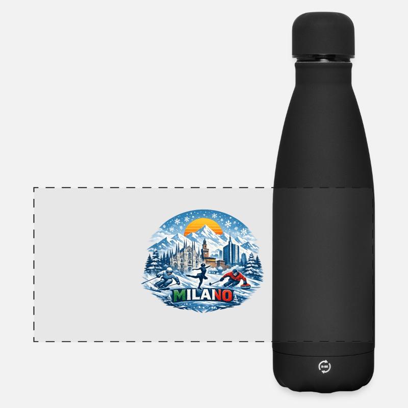 Milaner Wintersport-Ikone - Matte Panorama Isolierflasche 500 ml - Schwarz