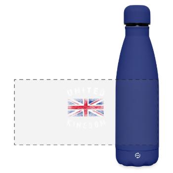 Union Jack - United Kingdom - Matte Panorama Isolierflasche 500 ml - Dunkelblau  - Vorne