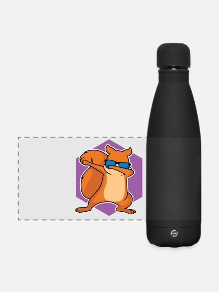 Dabbing Squirrel - Conception - Gourde isotherme panoramique mate 500 ml - noir