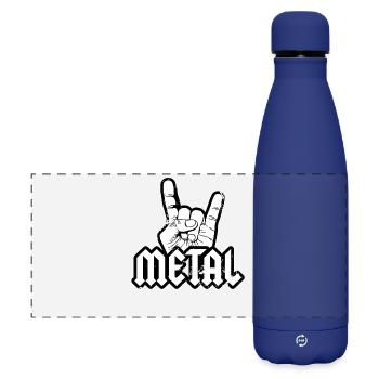 Metal Metalhead French Fork Festival Concert Band - Matte Panoramic Thermal Bottle 500 ml - dark blue  - Front