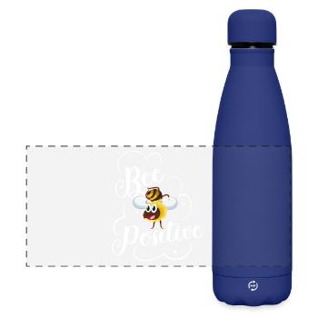 Abeilles positives disant apiculteurs - Gourde isotherme panoramique mate 500 ml - bleu foncé  - Devant