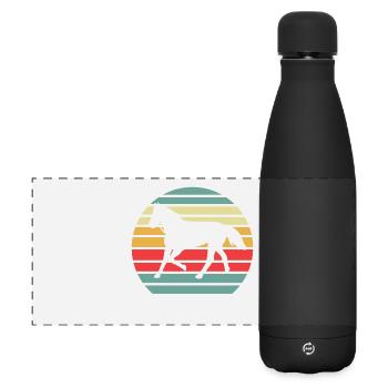 Cheval Amoureux des chevaux rétro - Gourde isotherme panoramique mate 500 ml - noir - Devant