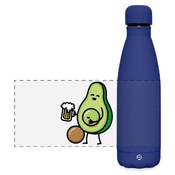 Funny avocado beer belly funny beer drinker gift - Matte Panoramic Thermal Bottle 500 ml - dark blue  - Front