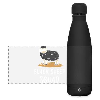 Schwarzes Schaf - Matte Panorama Isolierflasche 500 ml - Schwarz - Vorne