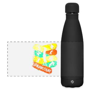 Parkour Freerunning Geschenkidee - Matte Panorama Isolierflasche 500 ml - Schwarz - Vorne