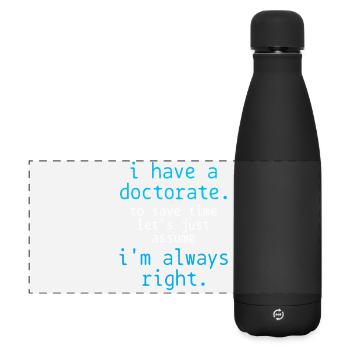 Promotion Doktor - Matte Panorama Isolierflasche 500 ml - Schwarz - Vorne