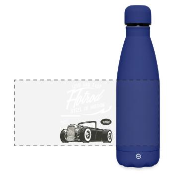 Hot Rod Hotrod Vehicle Vintage Retro - Matte Panoramic Thermal Bottle 500 ml - dark blue  - Front