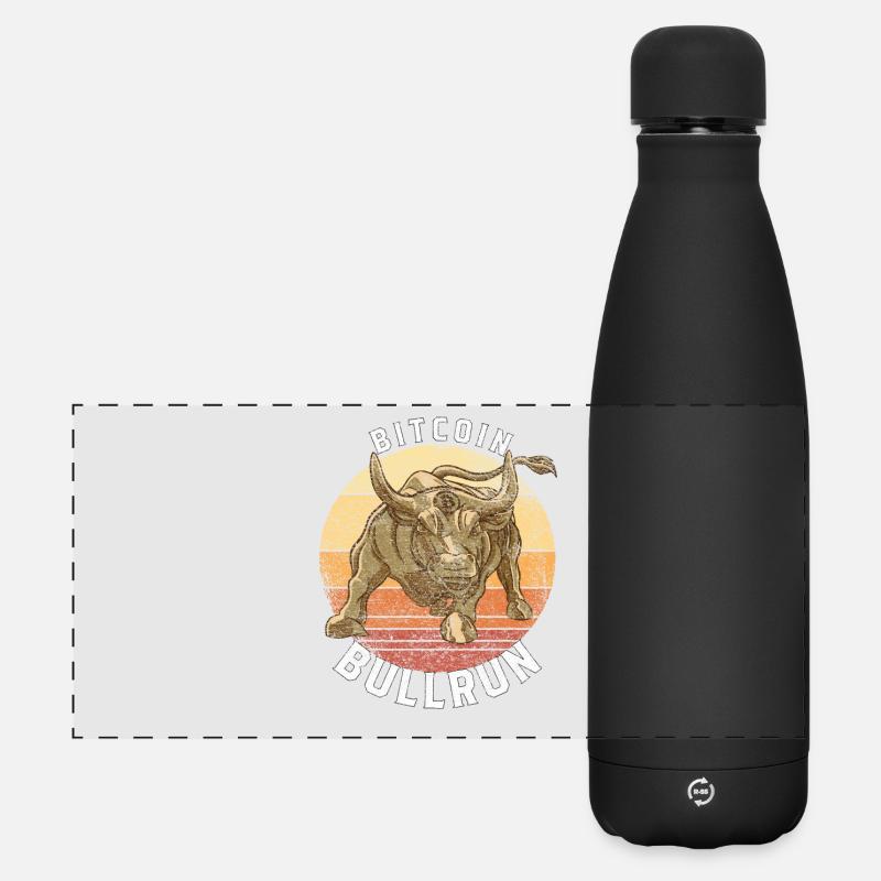 Bitcoin Bullrun - Crypto Blockhain to the moon - Matte Panorama Isolierflasche 500 ml - Schwarz