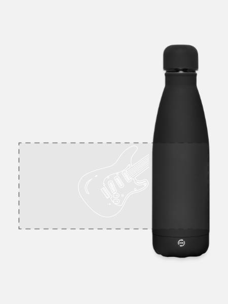 Gitarre - Matte Panorama Isolierflasche 500 ml - Schwarz