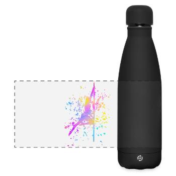 Pole Dance Fitness Color Splash Pole Dance - Matte Panoramic Thermal Bottle 500 ml - black - Front