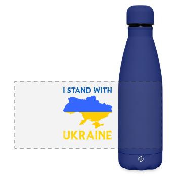 I Stand With Ukraine Flag - Ukraine Strong - Gourde isotherme panoramique mate 500 ml - bleu foncé  - Devant