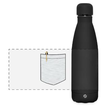 Brusttasche mit Kugelschreiber - Matte Panorama Isolierflasche 500 ml - Schwarz - Vorne