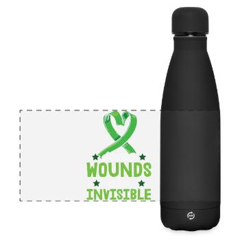 Mental Health Some Wounds Are Invisible - Matte Panoramic Thermal Bottle 500 ml - black - Front
