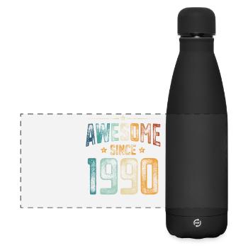 1990 Naissance Année de naissance - Gourde isotherme panoramique mate 500 ml - noir - Devant