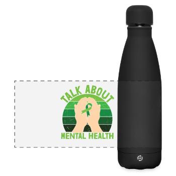 Parlez de santé mentale - Gourde isotherme panoramique mate 500 ml - noir - Devant