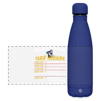 Tarif horaire soudeur cadeau pour soudeurs - Gourde isotherme panoramique mate 500 ml - bleu foncé  - Devant