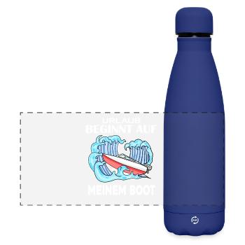 Urlaub Motorboot Kapitän Bootsführerschein - Matte Panorama Isolierflasche 500 ml - Dunkelblau  - Vorne