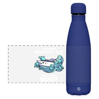 Motorboot Kapitän Boot Boote Seefahrt Geschenk - Matte Panorama Isolierflasche 500 ml - Dunkelblau  - Vorne