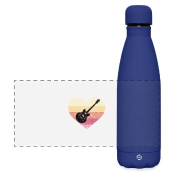 Guitariste aime jouer de la guitare blues - Gourde isotherme panoramique mate 500 ml - bleu foncé  - Devant