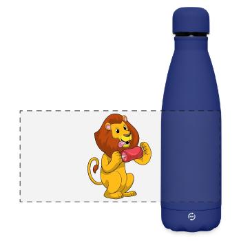 Löwe Fleisch - Matte Panorama Isolierflasche 500 ml - Dunkelblau  - Vorne