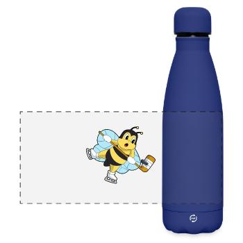 Biene Eishockey Eishockeyschläger - Matte Panorama Isolierflasche 500 ml - Dunkelblau  - Vorne