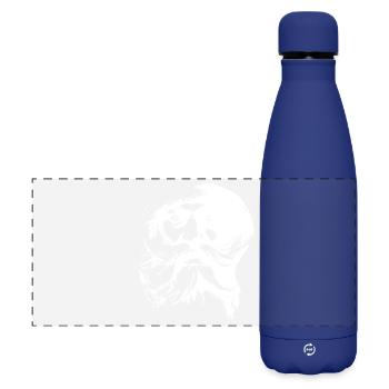 Visage rétro du Père Noël - Gourde isotherme panoramique mate 500 ml - bleu foncé  - Devant