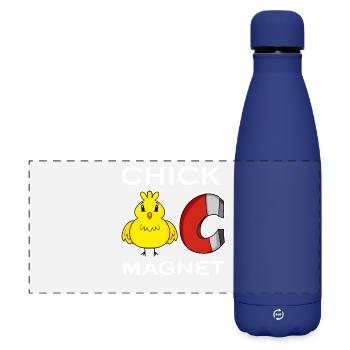 Aimant de poussin - Gourde isotherme panoramique mate 500 ml - bleu foncé  - Devant