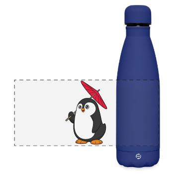 Penguin Umbrella - Matte Panoramic Thermal Bottle 500 ml - dark blue  - Front