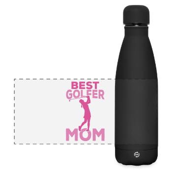 Mama Golferin - Matte Panorama Isolierflasche 500 ml - Schwarz - Vorne