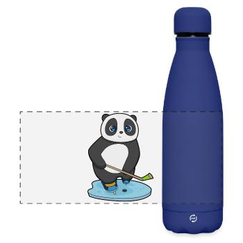 Panda Eishockey Eishockeyschläger - Matte Panorama Isolierflasche 500 ml - Dunkelblau  - Vorne