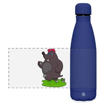 Mole Jogger Jogging Sports - Matte Panoramic Thermal Bottle 500 ml - dark blue  - Front