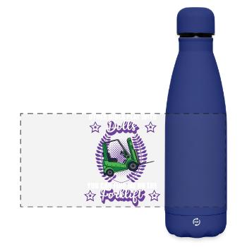 Employé d’entrepôt de chariot élévateur, métier de logistique de chariots élévateurs - Gourde isotherme panoramique mate 500 ml - bleu foncé  - Devant