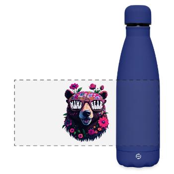 Mamabär Sonnenbrille Mama Bear Muttertag Blumen - Matte Panorama Isolierflasche 500 ml - Dunkelblau  - Vorne